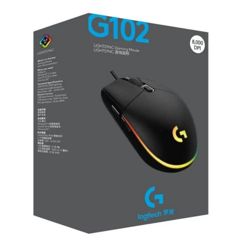 Souris Optique Filaire Logitech G102 LIGHTSYNC - Noir — Logitech · Smarty Paris 18e